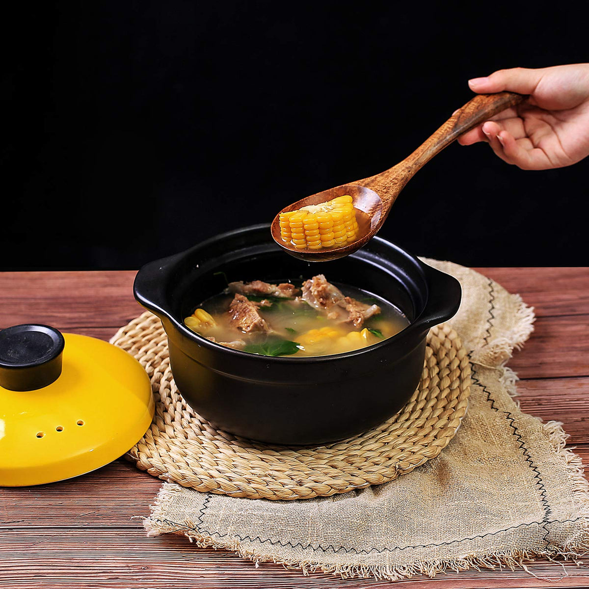 7-Piece Teak Wooden Kitchen Utensil Set
