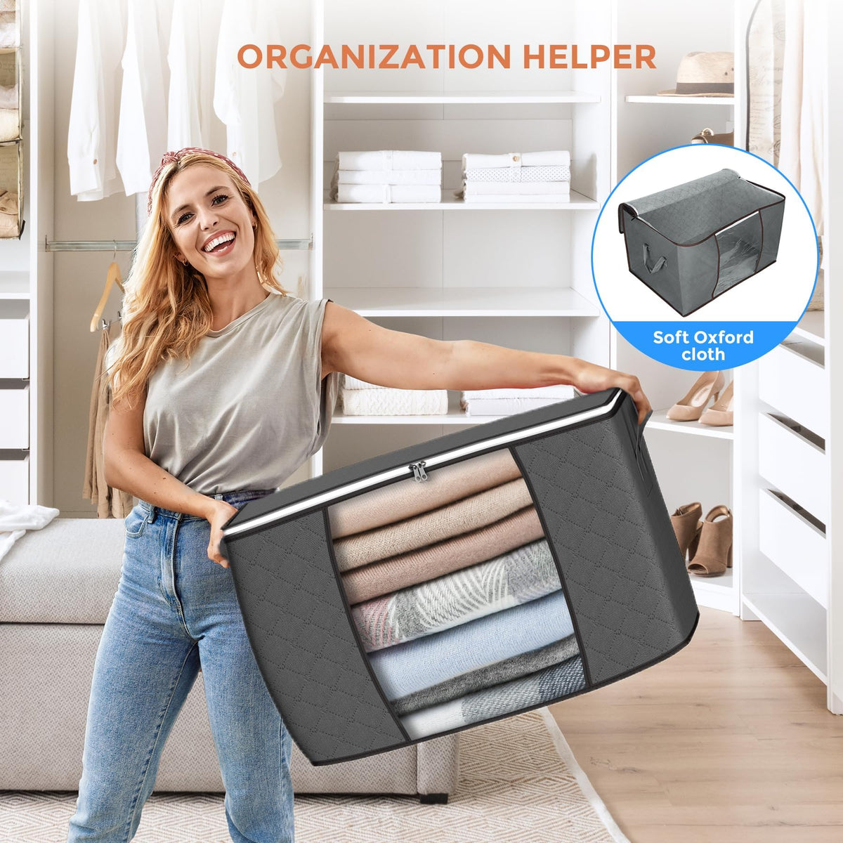 90L Foldable Storage Bags, 6 Pack