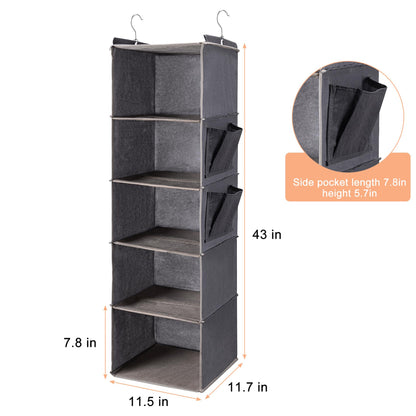 5-Shelf Hanging Closet Organizer