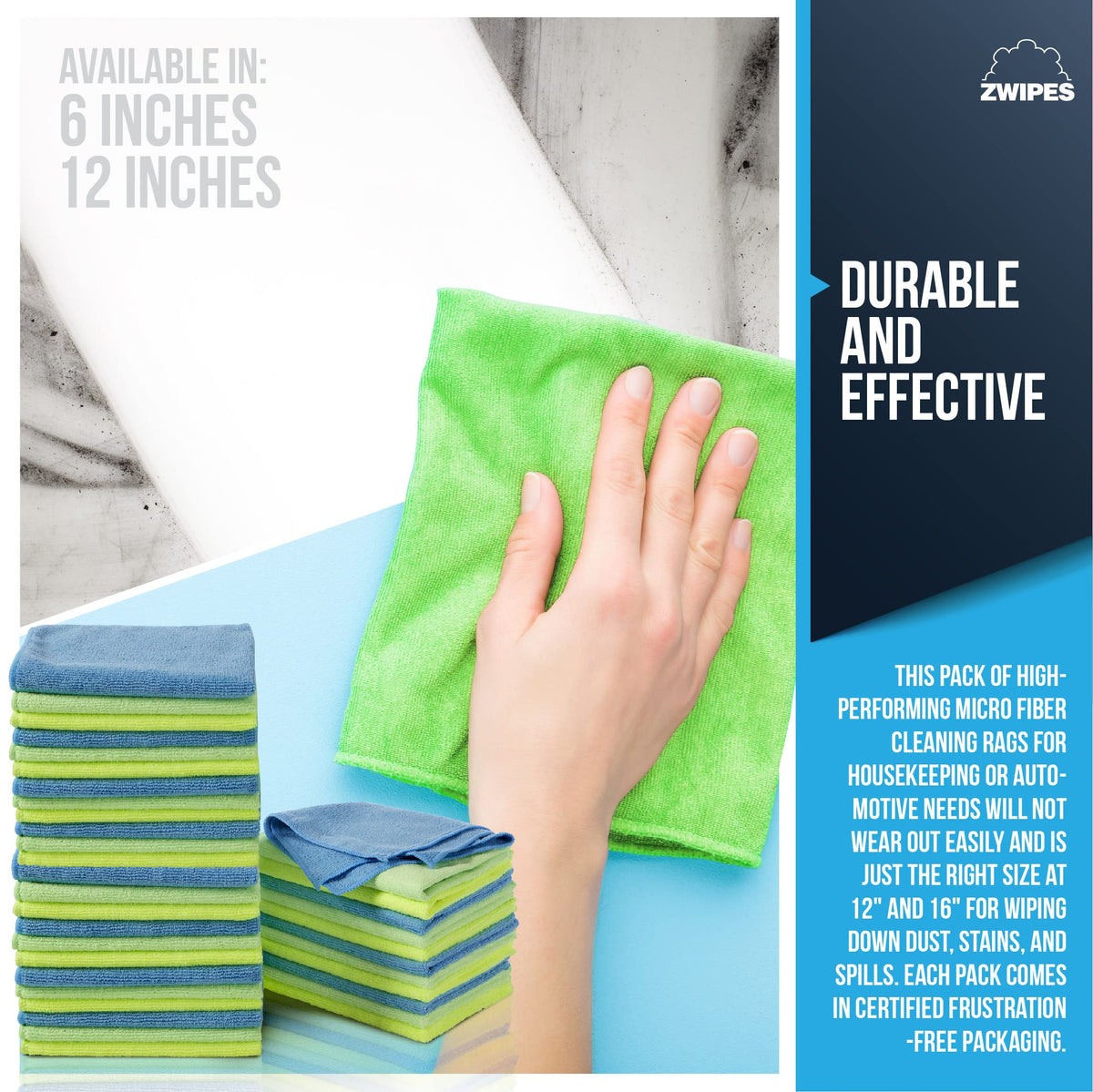All-Purpose Microfiber Cleaning Cloths, 36 Pack