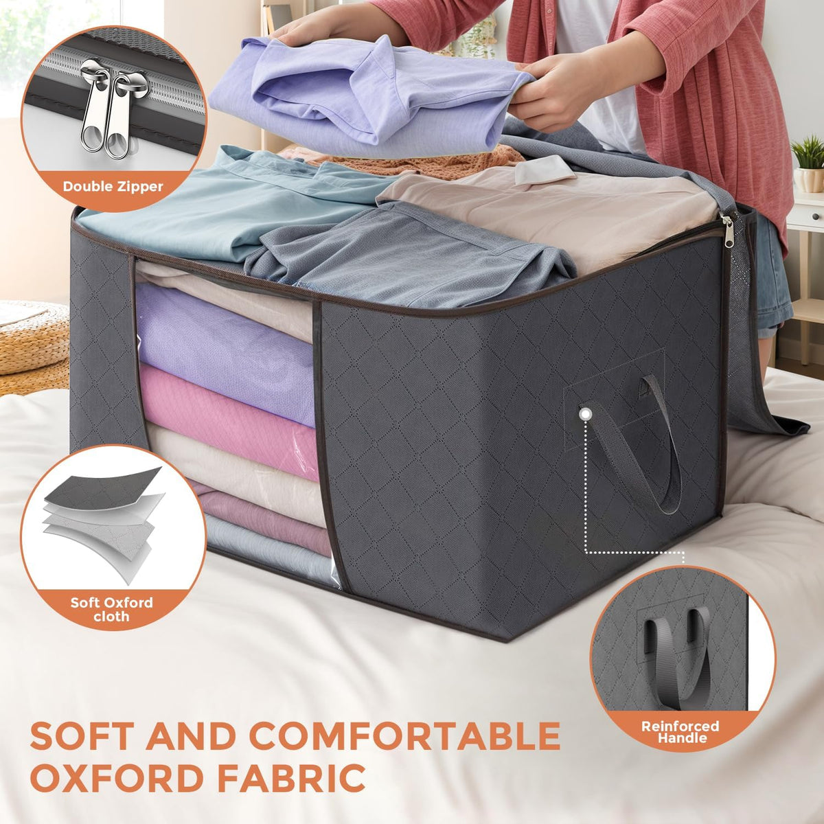 90L Foldable Storage Bags, 6 Pack