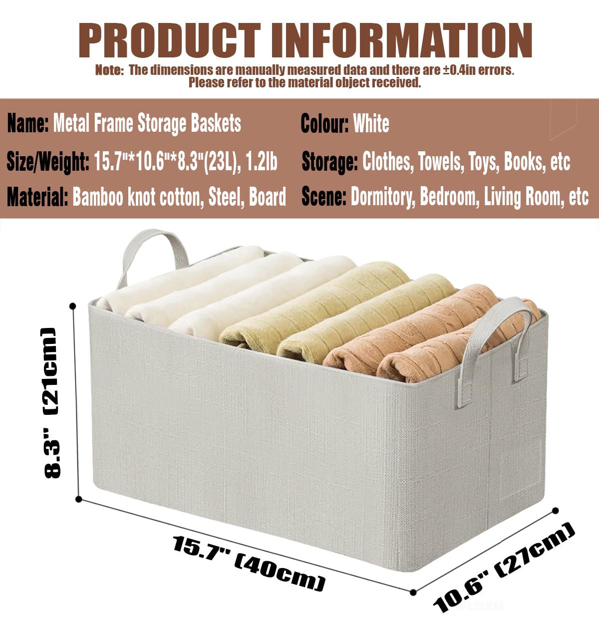 Stackable Fabric Closet Organizer with Handle