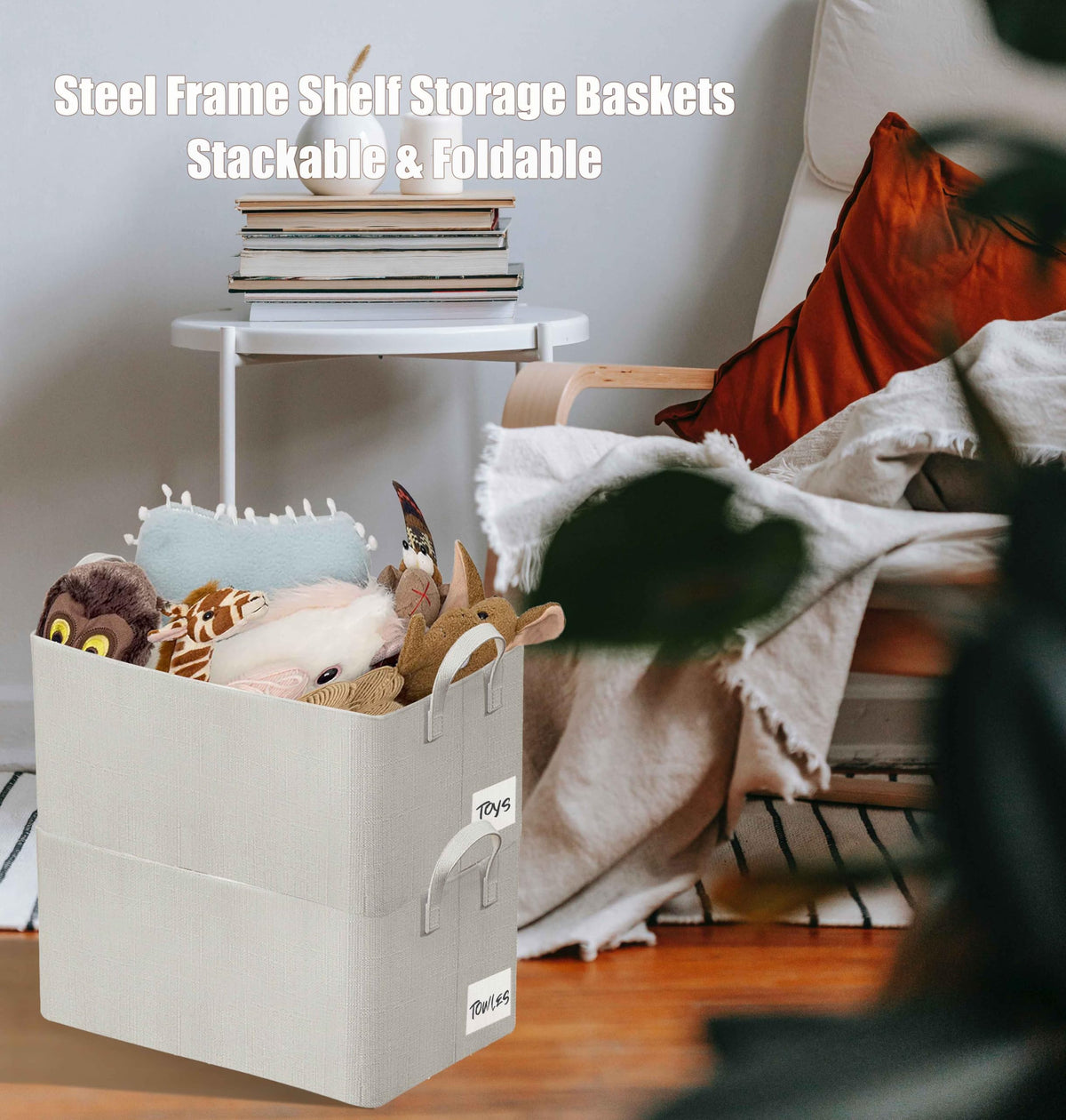 Stackable Fabric Closet Organizer with Handle