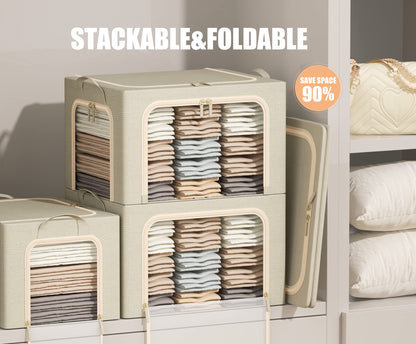 Foldable Clothes Storage Bins with Clear Window