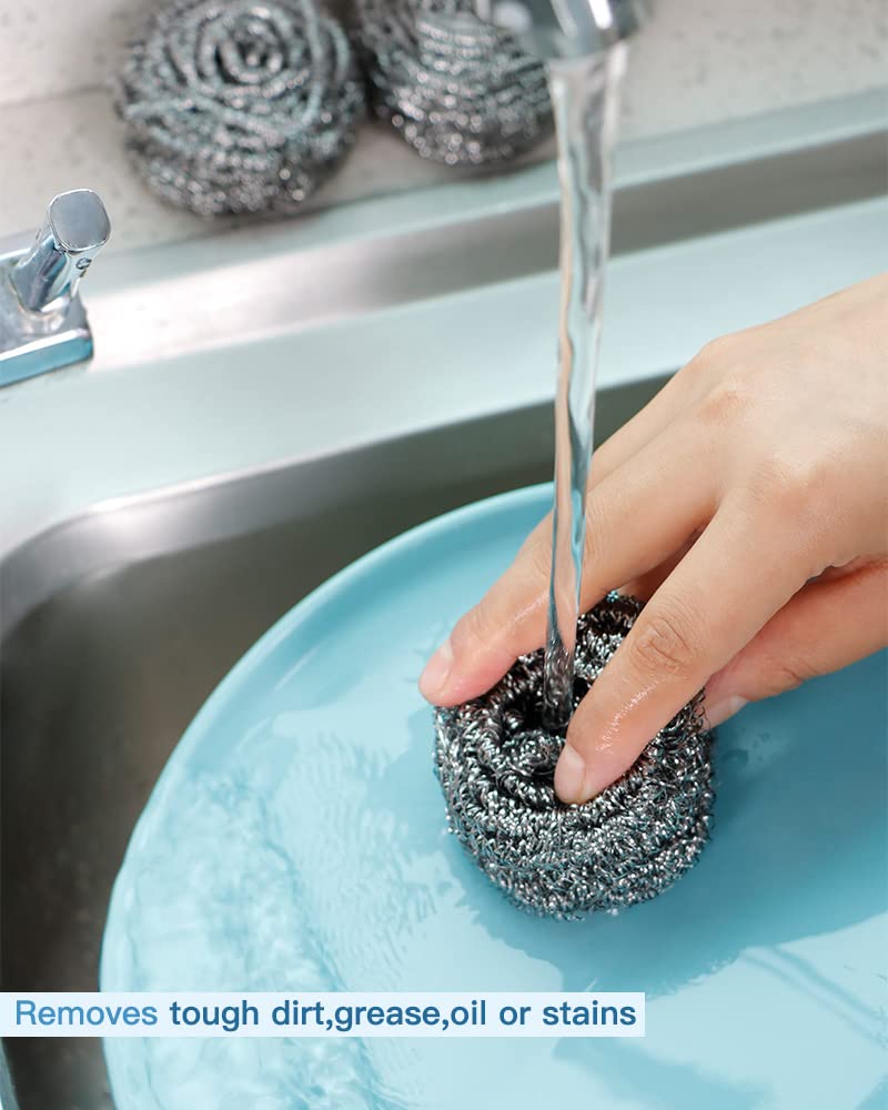 Stainless Steel Scourer Pads, 12 Pack