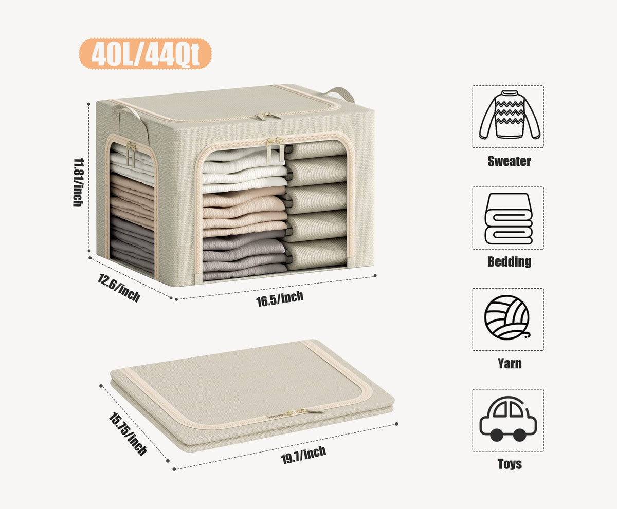 Foldable Clothes Storage Bins with Clear Window