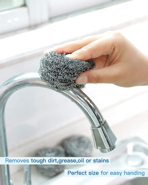 Stainless Steel Scourer Pads, 12 Pack