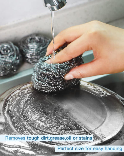 Stainless Steel Scourer Pads, 12 Pack